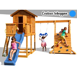 Aire de jeux my house spider - toboggan bleu - fungoo
