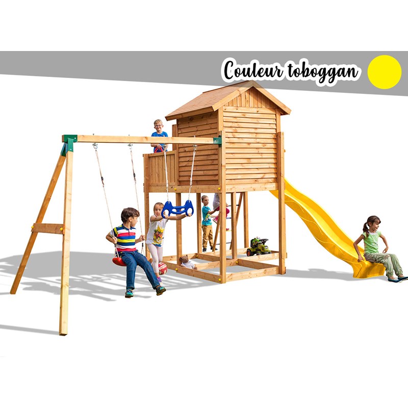 Aire de jeux move my side - toboggan jaune - fungoo