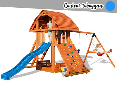 Aire de jeux giant move + beach - toboggan bleu - fungoo
