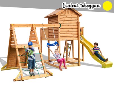 Aire de jeux my side spider - toboggan jaune - fungoo