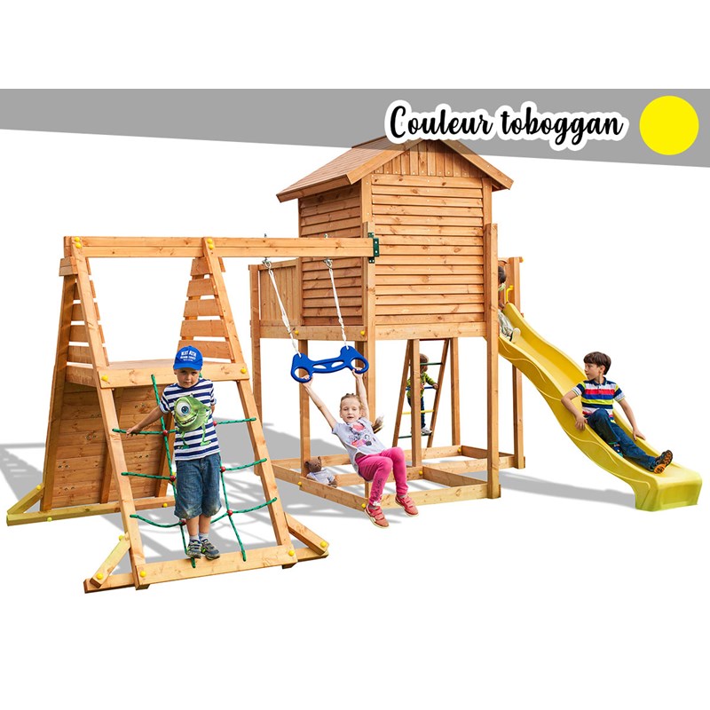 Aire de jeux my side spider - toboggan jaune - fungoo