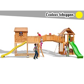 Aire de jeux maxi plaza - toboggan jaune - fungoo
