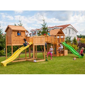 Aire de jeux maxi plaza - toboggan jaune - fungoo