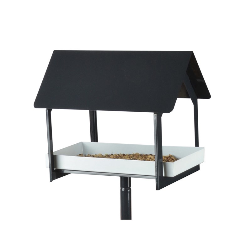 Mangeoire oiseaux acier sur pique anthracite - esschert design