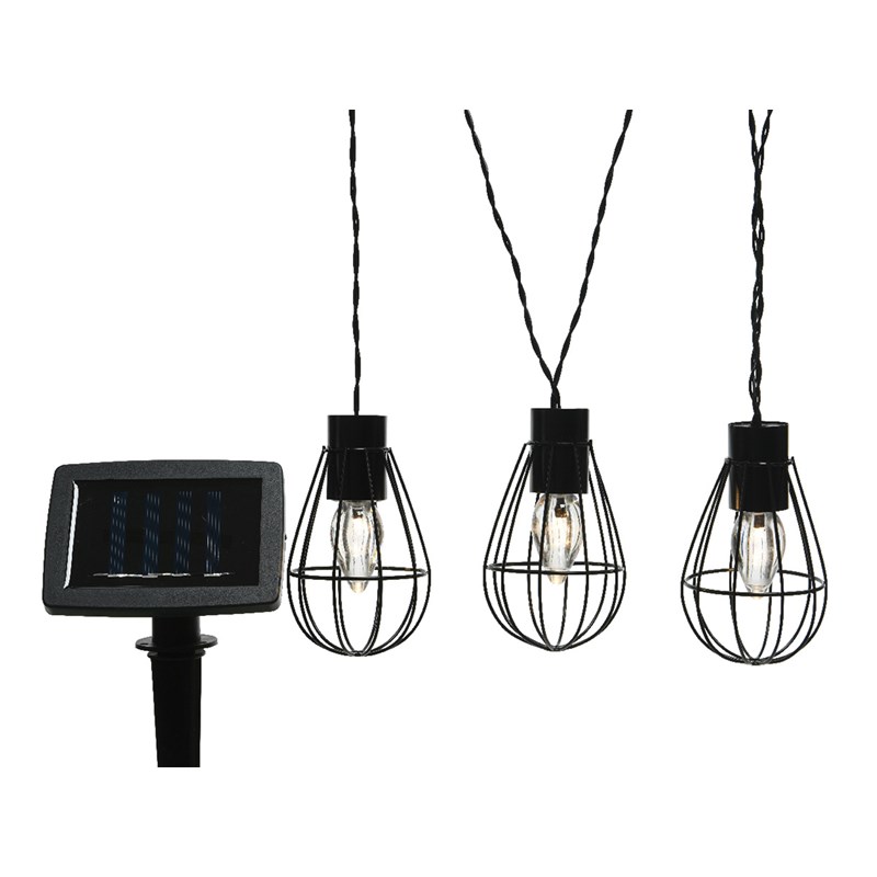 Guirlande d'extérieur led solaire style industriel - jardideco