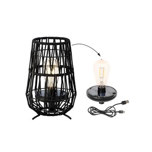 Lanterne de jardin solaire décorative noire - ø 18 x 27,5 cm - jardideco