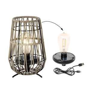 Lanterne de jardin solaire décorative sable - ø 18 x 27,5 cm - jardideco