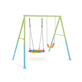 Portique pour enfants 2 agrès balançoire + nid d'oiseau - intex