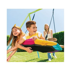 Portique pour enfants 2 agrès balançoire + nid d'oiseau - intex