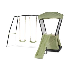 Aire de jeux ivy avec toboggan et double balançoire - exit toys