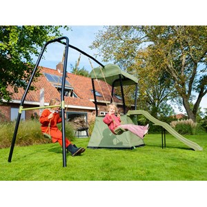 Aire de jeux ivy avec toboggan et double balançoire - exit toys