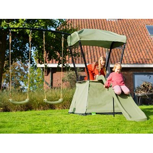 Aire de jeux ivy avec toboggan et double balançoire - exit toys