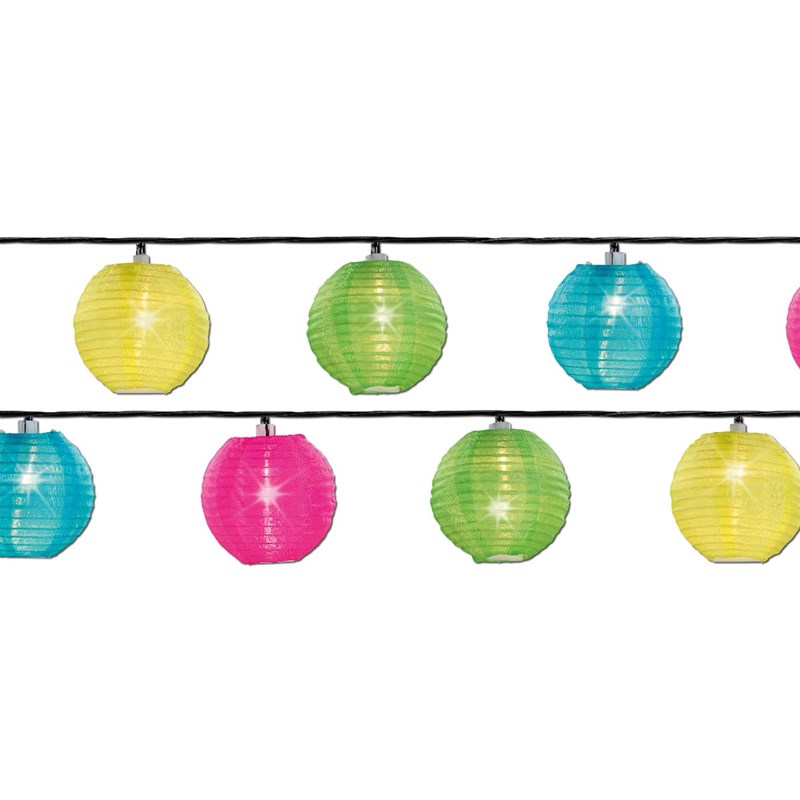 Guirlande lanternes chinoises 20 leds multicolore - jardideco