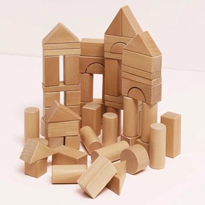 Blocs de construction en bois naturel