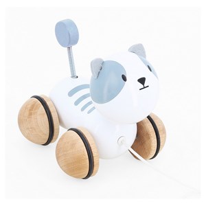 Chaton à traîner gribouille en bois