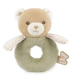 Hochet ours vert en fourrure douce