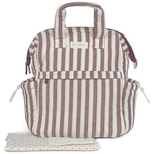 Sac à dos à langer cherry rayé