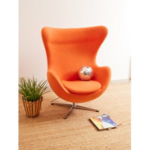 Fauteuil egg orange en tissu n°863