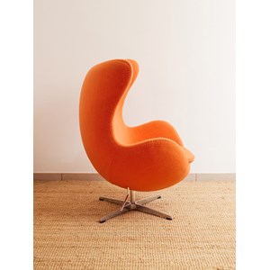 Fauteuil egg orange en tissu n°863