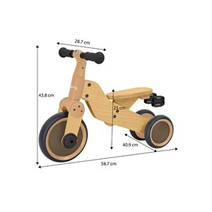 Porteur-tricycle bois 2-en-1 1000