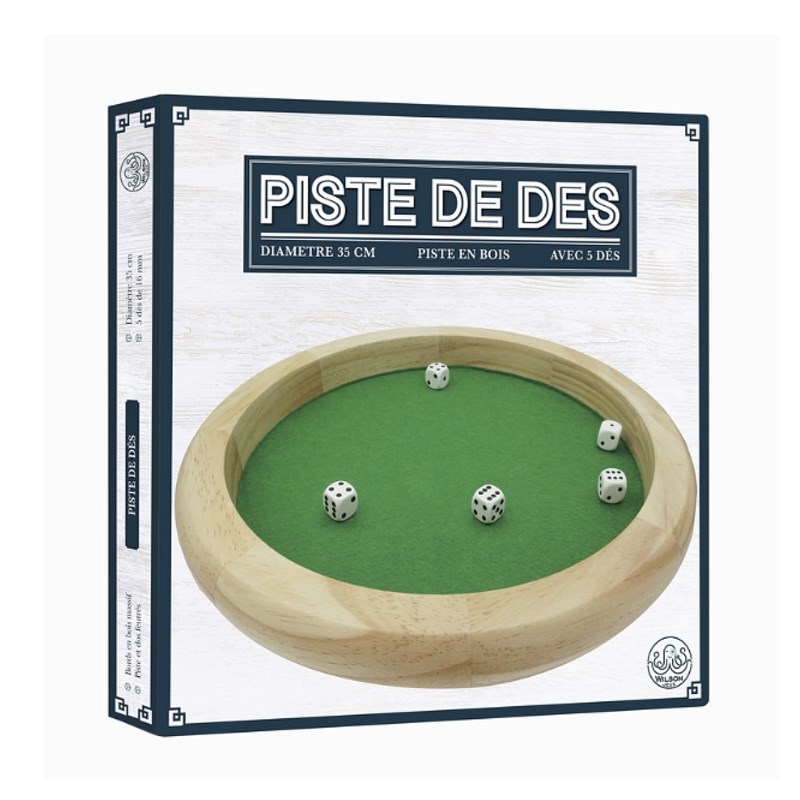 Piste de des en bois - 5 des