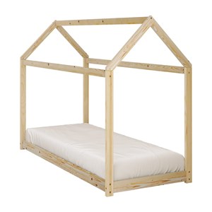 Lit zoey cabane naturel + matelas