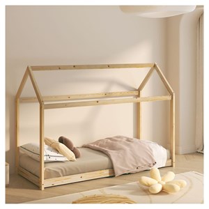 Lit zoey cabane naturel + matelas