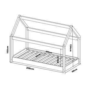Lit zoey cabane blanc + matelas