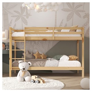 Lit superposé jip naturel + matelas