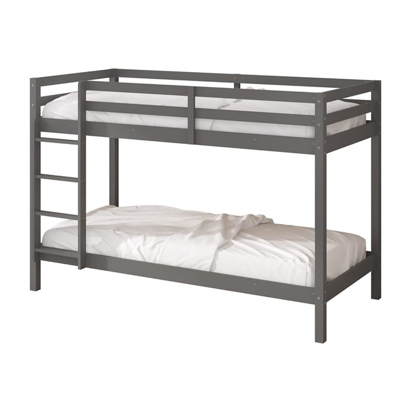 Lit superposé jip gris + matelas