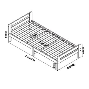 Lit simple olla blanc + matelas
