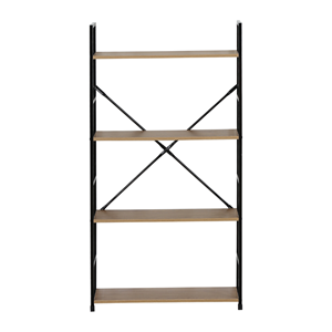 Tyda etagère 4 rangements 112 cm chêne et noir