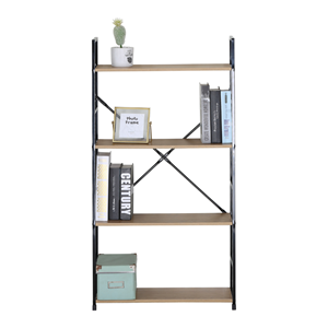 Tyda etagère 4 rangements 112 cm chêne et noir