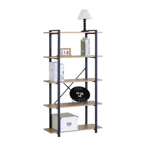 Tydo etagère 5 rangements 150 cm chêne et noir