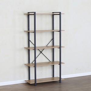 Tydo etagère 5 rangements 150 cm chêne et noir