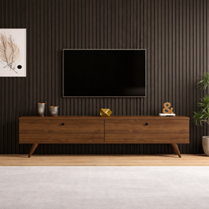 Poly meuble tv 160cm avec deux placards noyer