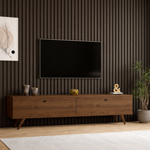 Poly meuble tv 160cm avec deux placards noyer