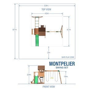 Portique montpelier toboggan + escalade