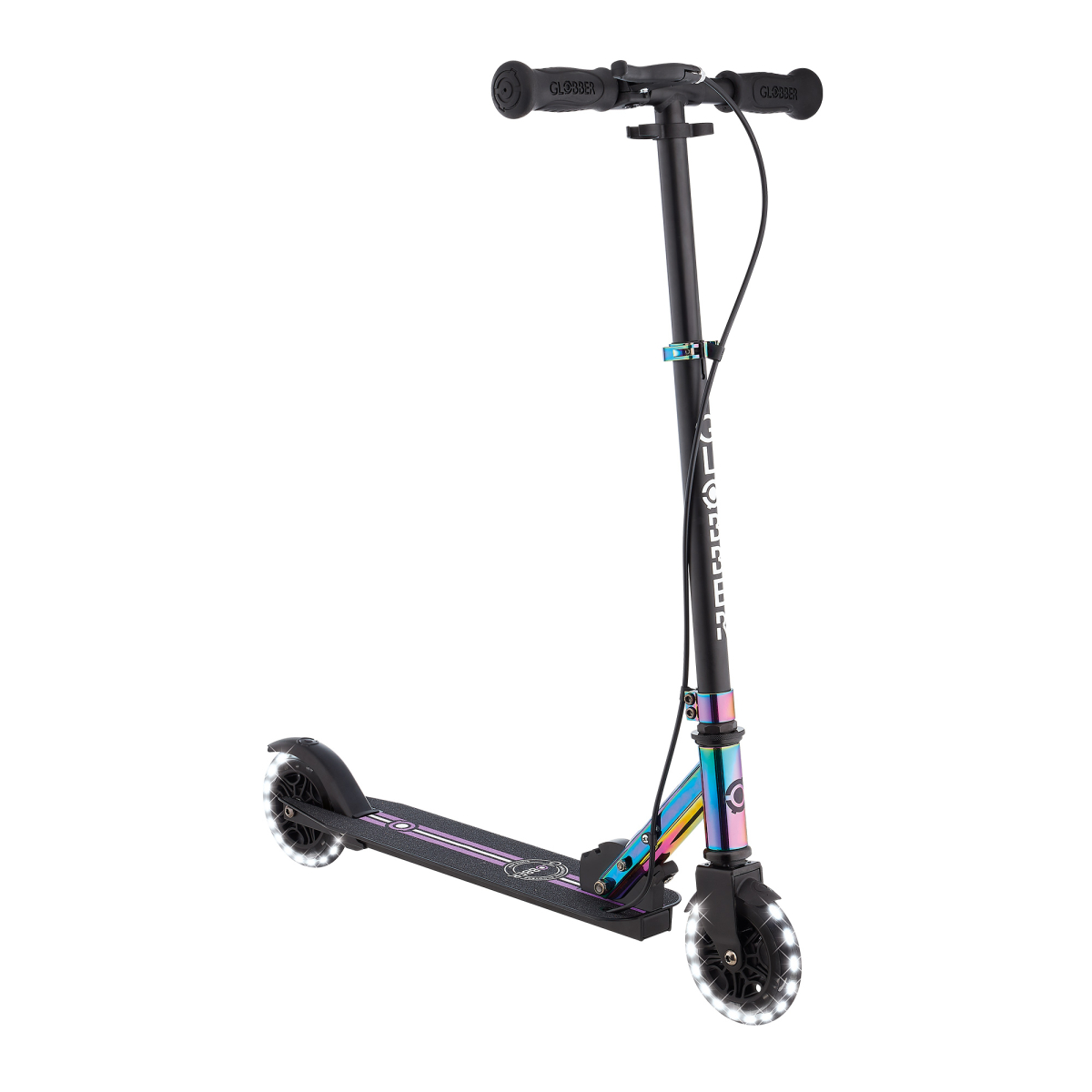 GLOBBER Flow Element Trottinette 2 Roues – Aluminium, Pliable, Guidon 4 Positions (80-95 Cm), Roues 125 Mm, Poids Max 100 Kg, Dès 5 Ans
