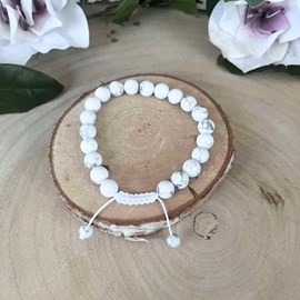 Bracelet shambala en howlite – calme et maîtrise émotionnelle