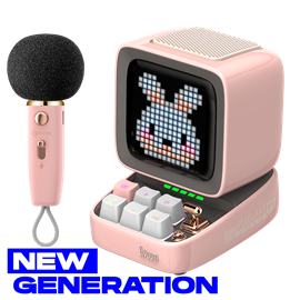 Enceinte pixel art & micro karaoké ditoo mic 5m rose - divoom