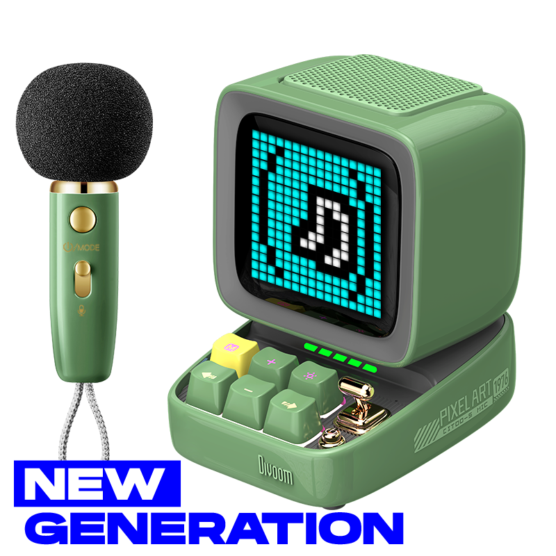 Enceinte pixel art & micro karaoké ditoo mic 5m vert - divoom