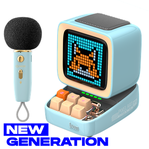 Enceinte pixel art & micro karaoké ditoo mic 5m bleu - divoom