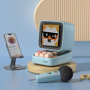 Enceinte pixel art & micro karaoké ditoo mic 5m bleu - divoom