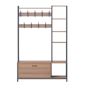 Manti meuble d'entrée 182x120cm noyer et noir