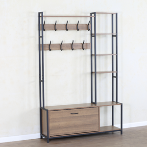 Manti meuble d'entrée 182x120cm noyer et noir