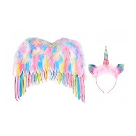 Ailes et serre tete licorne coloree