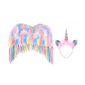 Ailes et serre tete licorne coloree