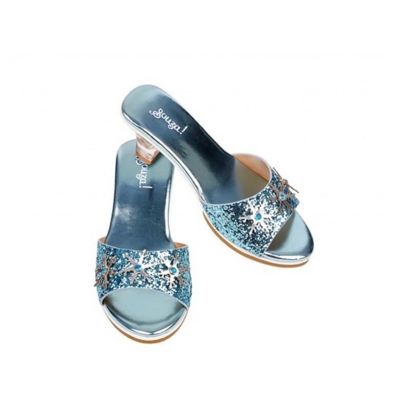 Mules a talon haut princesse des neiges bleu glitter 24 25p