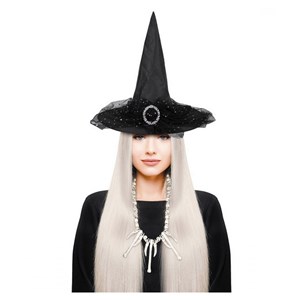 Chapeau sorciere avec broche